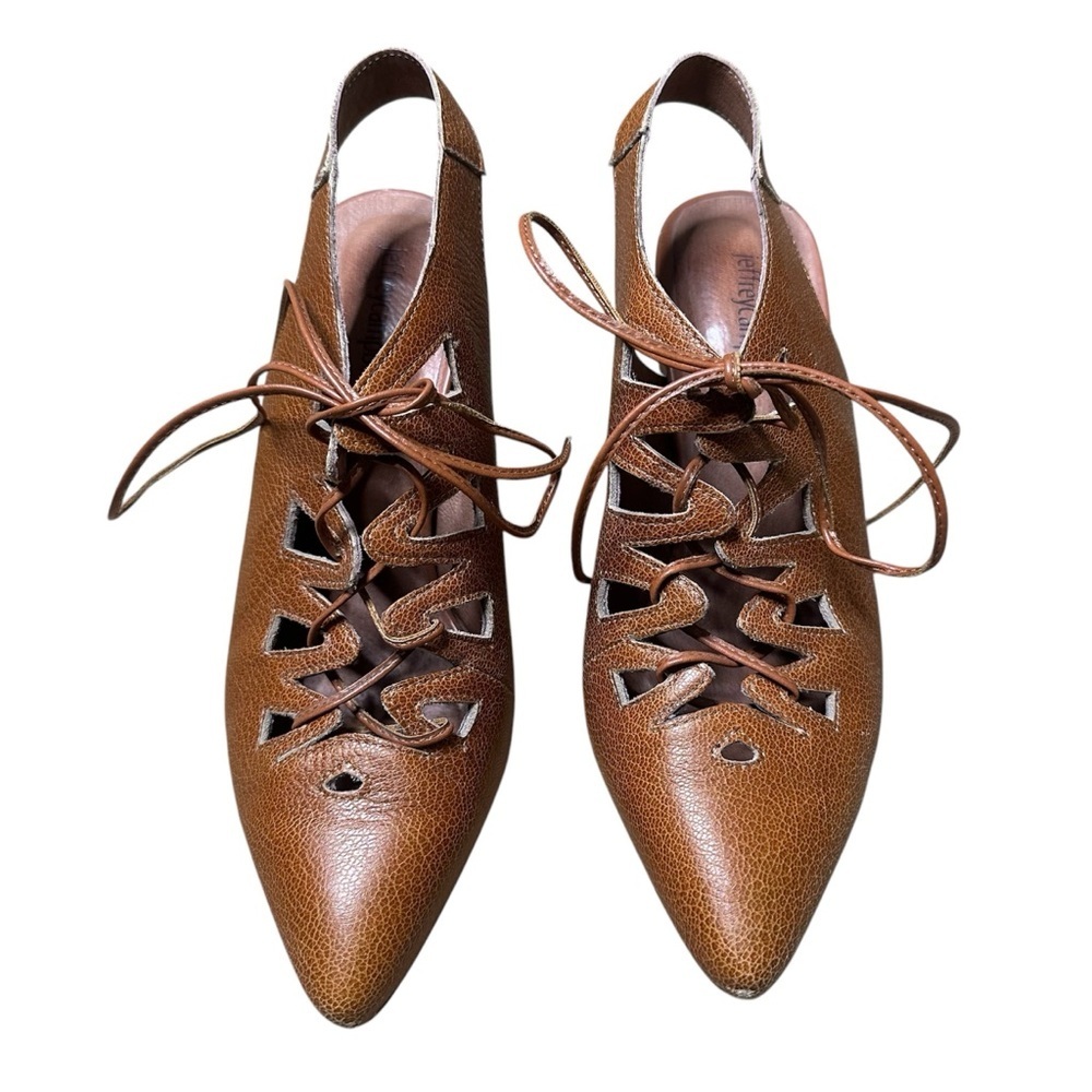 Jeffery Campbell tan leather lace up heels sandals 7.5 - Picture 2 of 4